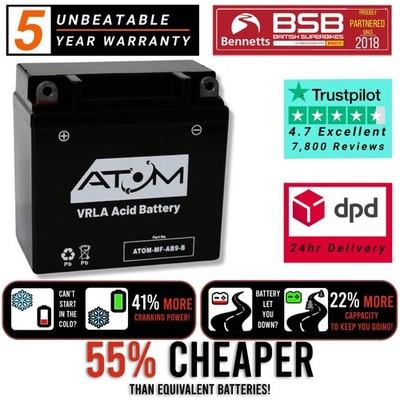 YB9-B - Atom AGM Motorcycle Battery 12V 9Ah 175CCA Vespa PX 200 1998-2002
