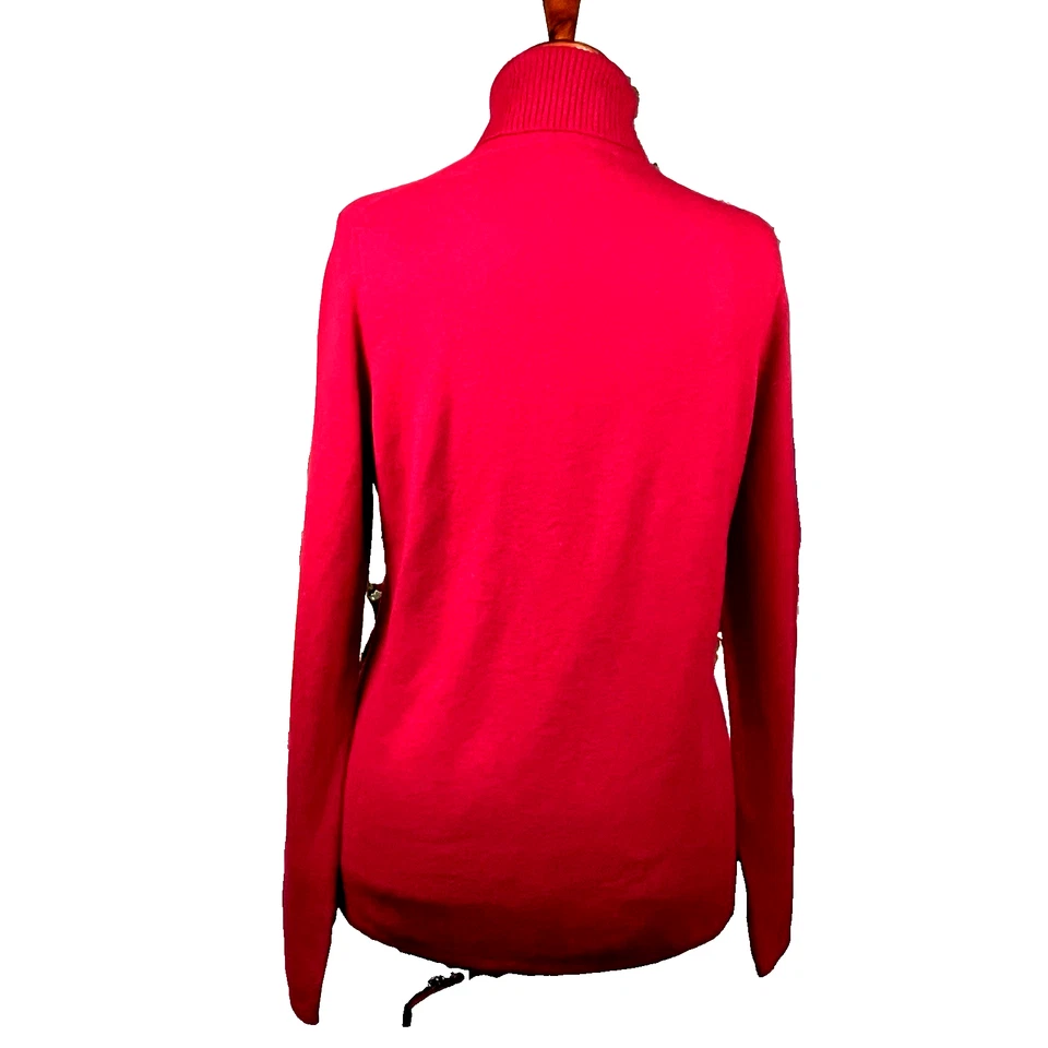 Kirkland Signature 100% Cashmere V Neck Long Sleeve Sweater Women's XL Red - Image 3 of 4