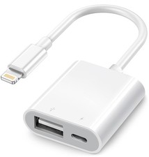 Apple Lightning to USB Camera Adapter with Charging Port, MFi Certified OTG C...