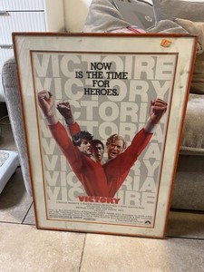 Vintage 1981 Victory Movie Poster Framed Sylvester Stallone Pelé