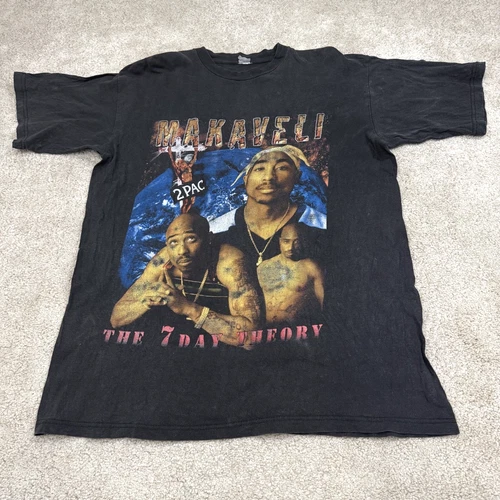 Tupac 2Pac Makaveli The 7 Day Theory Rap T Shirt Men 1990s vintage concert t-shirt, vintage, size XL, single stitch, B+ condition
