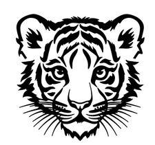 New Baby TIGER Decal Sticker Black or White Vinyl Handmade Window Car Decal 4