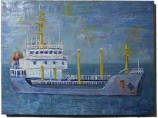 Original Oil Painting Ocean Art Signed 26 Landscape Nature Boat Ship Sailing Nr Original Oil Painting Ocean Art Signed 26 Landscape Nature Boat Ship Sailing Nr