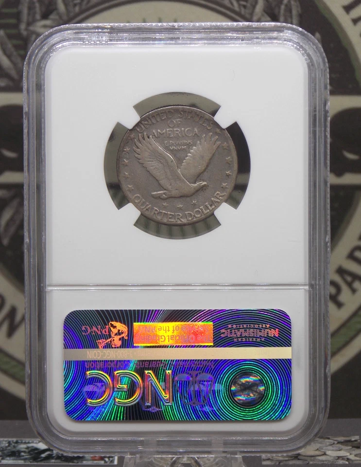 1923 "S" Standing Liberty SILVER Quarter 25c NGC F12 #007 Fine 🗝️KEY🗝️ECC&C - Image 4 of 4
