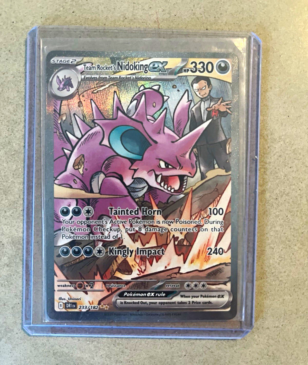Team Rocket's Nidoking ex 233/182 Destined Rivals Full Art Holo SIR near mint