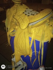 Beautiful new smaller yellow/tan saddle
