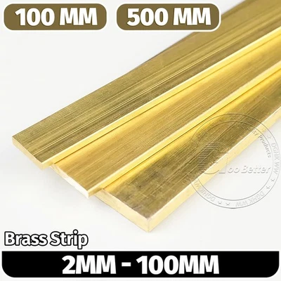 BRASS FLAT BAR STRIP 5mm 6mm 8mm 20mm - 100mm select size & length on listing - Image 1 of 4