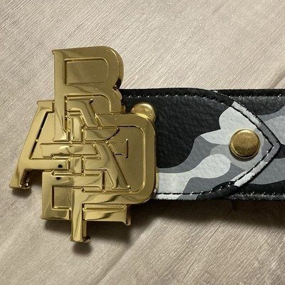 BAPE CAMO Gold Buckle Leather Belt a bathing ape NIGO Size M | eBay