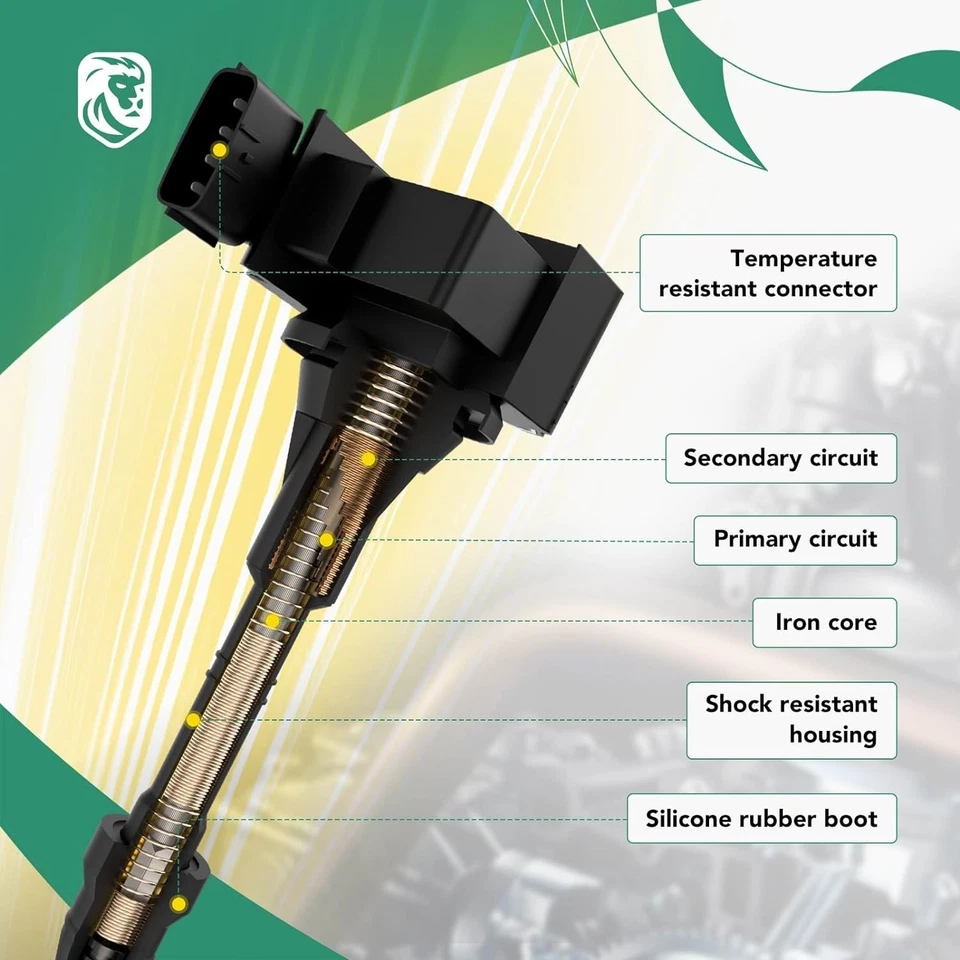 YHTAUTO Set of 4 Ignition Coil Packs Replacement for Audi A3 2006-2013, A4...  - Image 4 of 4