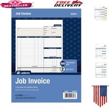 100 Customizable Job Invoice Forms - Carbonless, Perfect for Service Billing