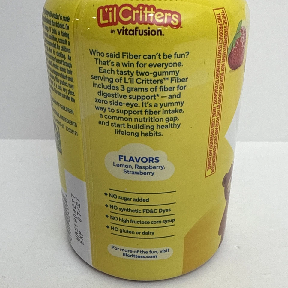 Lil Critters - 90 gomitas de fibra - Suplemento diario de apoyo digestivo - CADUCIDAD 27/07 Foto 4 de 4