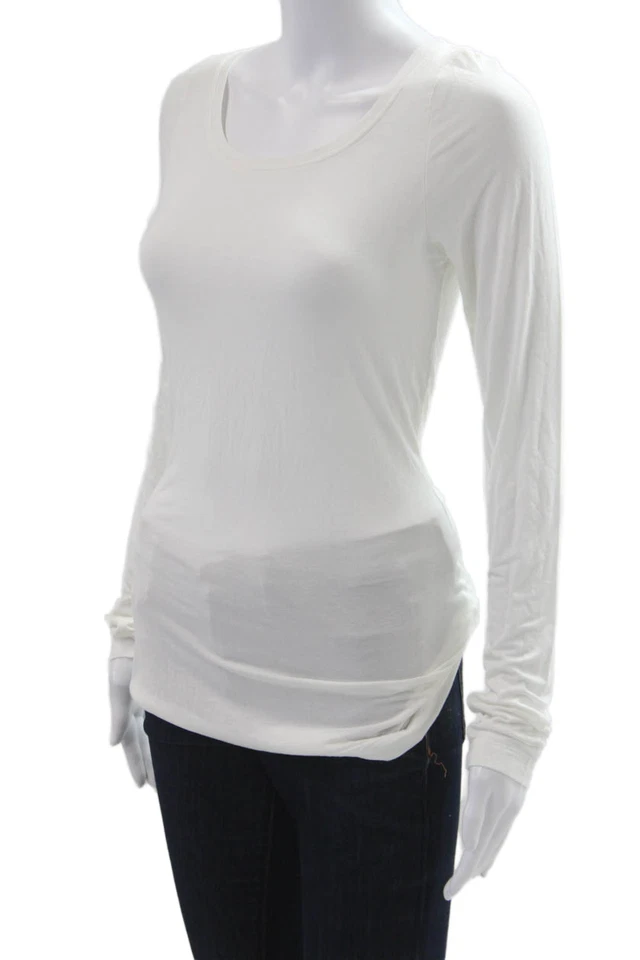 Camiseta básica de manga larga Hard Tail para mujer blanca talla S Foto 2 de 4