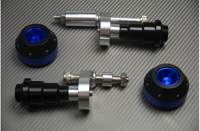 Roulettes de protection bleu pour Triumph Tiger 800 anti-chute moto trail 2015-2019