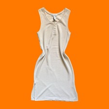 90's vintage cream beige knit minimalist clean girl midi dress SMALL