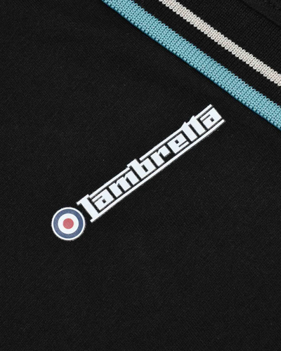 Lambretta Black Retro Vertial Stripe Polo Shirts - Picture 3 of 3