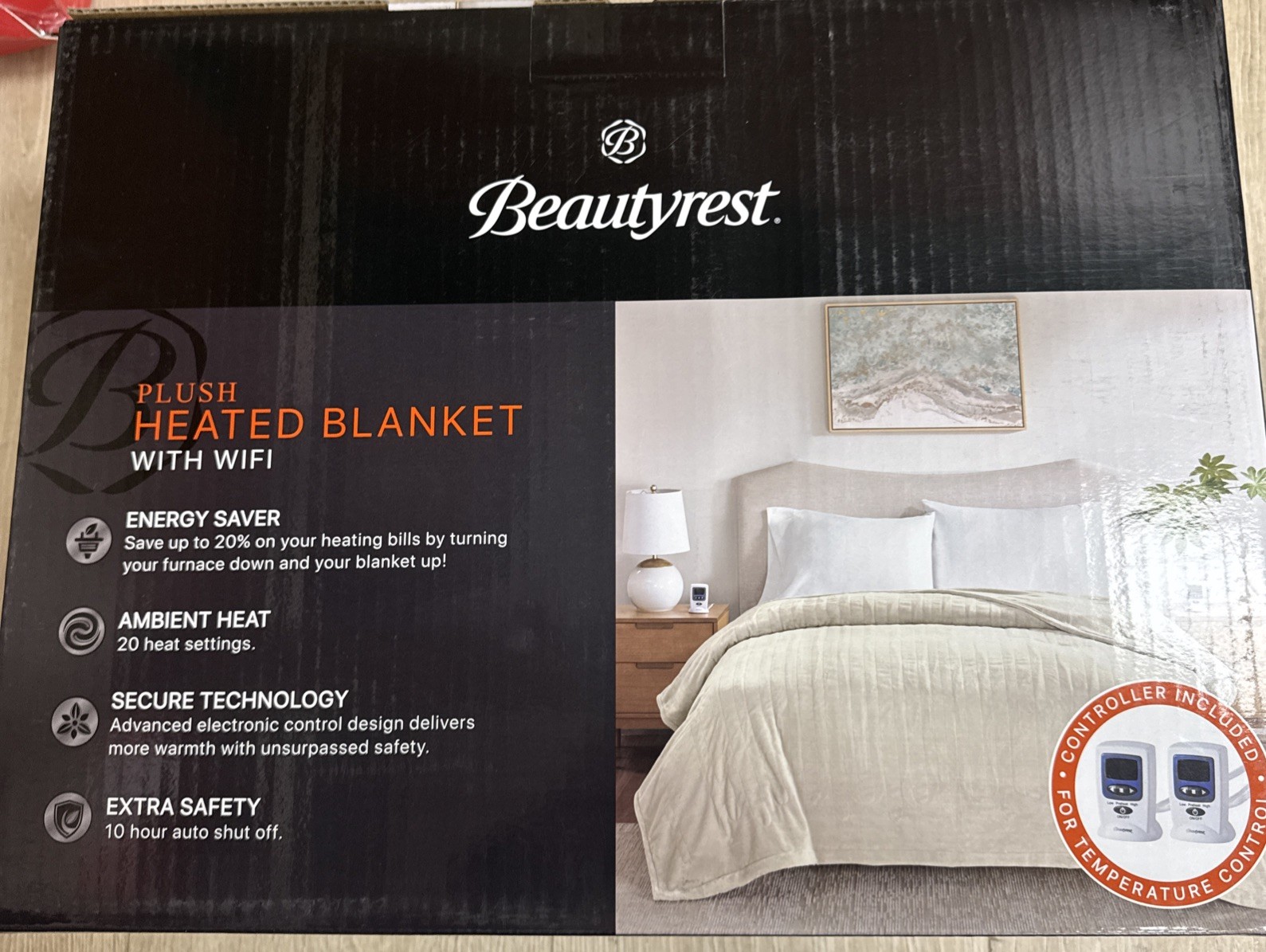 Queen Microplush Electric Blanket with Wifi Technology Ivory