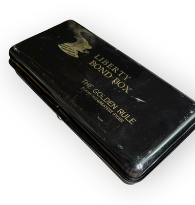 #ad #ad WWI Metal Liberty Bond Box War Bonds Black Has Lock No Key Trinket Box $32.00