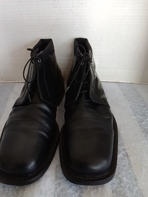 Vintage Man's Gianni Versace Ankle Boots Lace Up  Leather (Size 43)