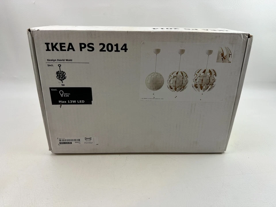 宜家 PS 2014 天花板吊坠灯 14 英寸白色铜 303.114.92 全新 — 第 3/4 张图片