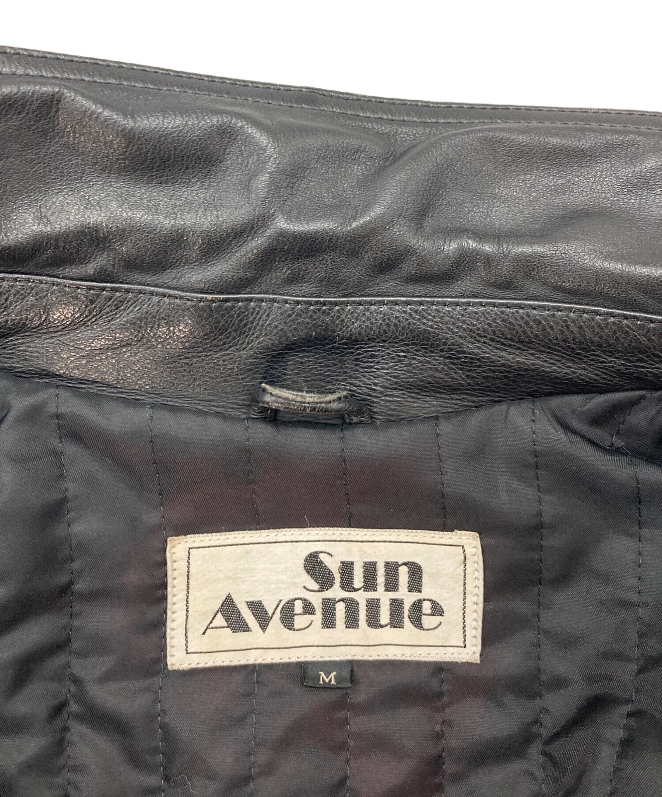 sun avenue Leather Jacket Men's Size M Black - product detail image 5
