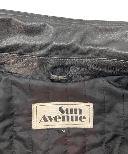 sun avenue Leather Jacket Men's Size M Black image 5