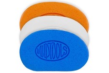 Mudsponges Pack, White Finishing Pottery Sponge, Orange Absorbant, Blue Workh...