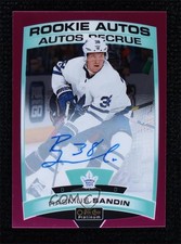 2019 O-Pee-Chee Platinum Rookie Autos Matte Pink 47/99 Rasmus Sandin Auto 00so
