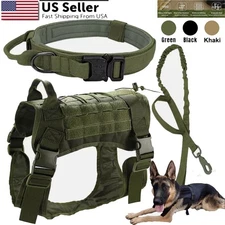 Military Tactical Dog Harness No-pull Heavy Duty MOLLE Training Service Dog Vest