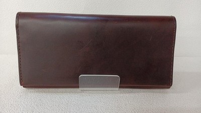 Leather Long Wallet Model Dark Brown x Wine Condition B SLOW