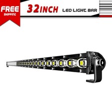 32in 34in 90W Single Row LED Light Bar Ultra-Slim Combo Beam 6D Reflectors