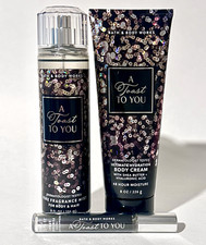 Bath  Body Works A TOAST TO YOU 3 pc Set Mist Cream Lotion Mini Perfume New