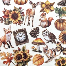 Autumn Cardstock Stickers 25 PCS Scrapbooking Junk Journaling Cards