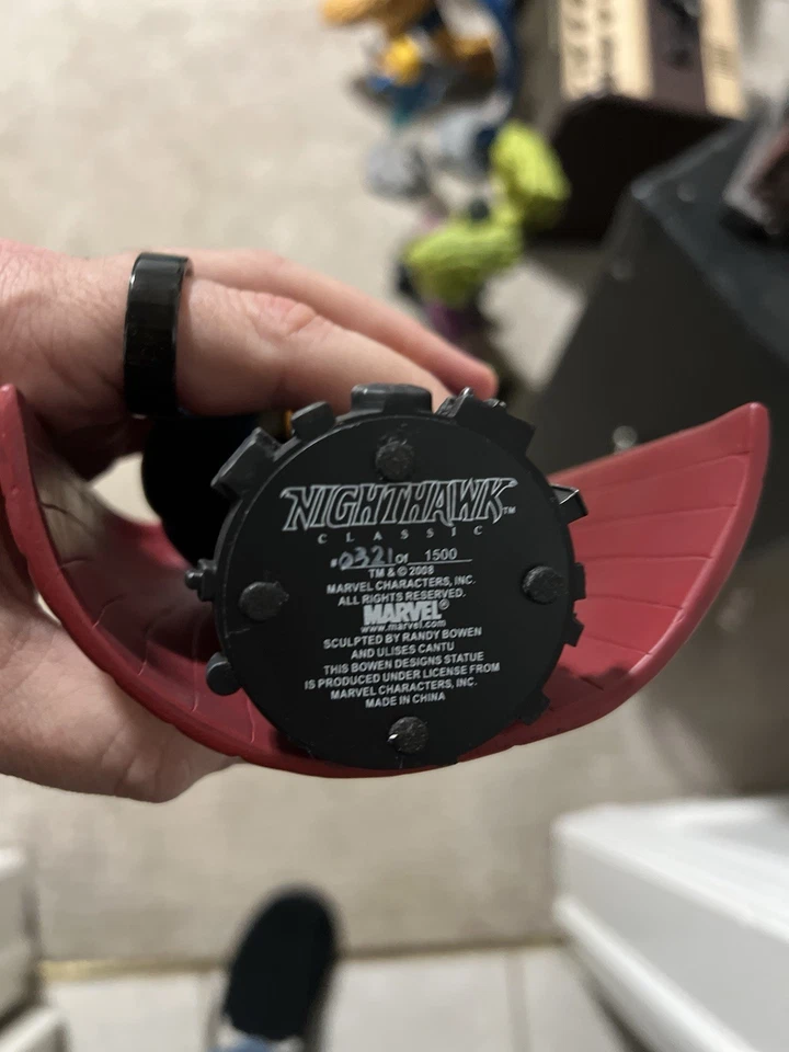 Estatua clásica mini busto Nighthawk 2008 Marvel Bowen Designs sin usar, en caja Foto 2 de 2