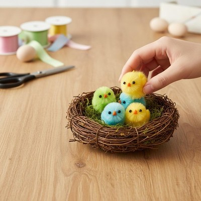 18x Mini Ostern Küken Fuzzy Huhn Figuren für Party Jungen und Mädchen Zuhause