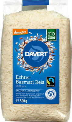 Davert Basmati Reis weiß, (6x 500g) Reisvorrat Vegan Kochen Beilage Reisbowl