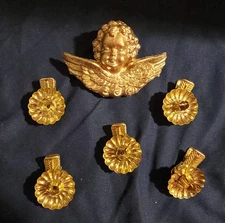 VTG 5 Christmas Tree Candle Holder Clips W/Gold Angel Ornament