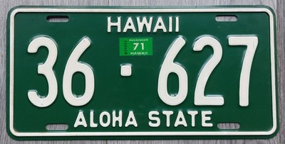 Nummernschild USA Hawaii 1961 1962 1963 1964 1965 1966 1967 1968 1971 ORIGINAL