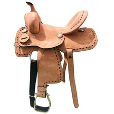 Leather Barrel Racing Handmade Horse Saddle Western Racer Equestrian Trail Tack