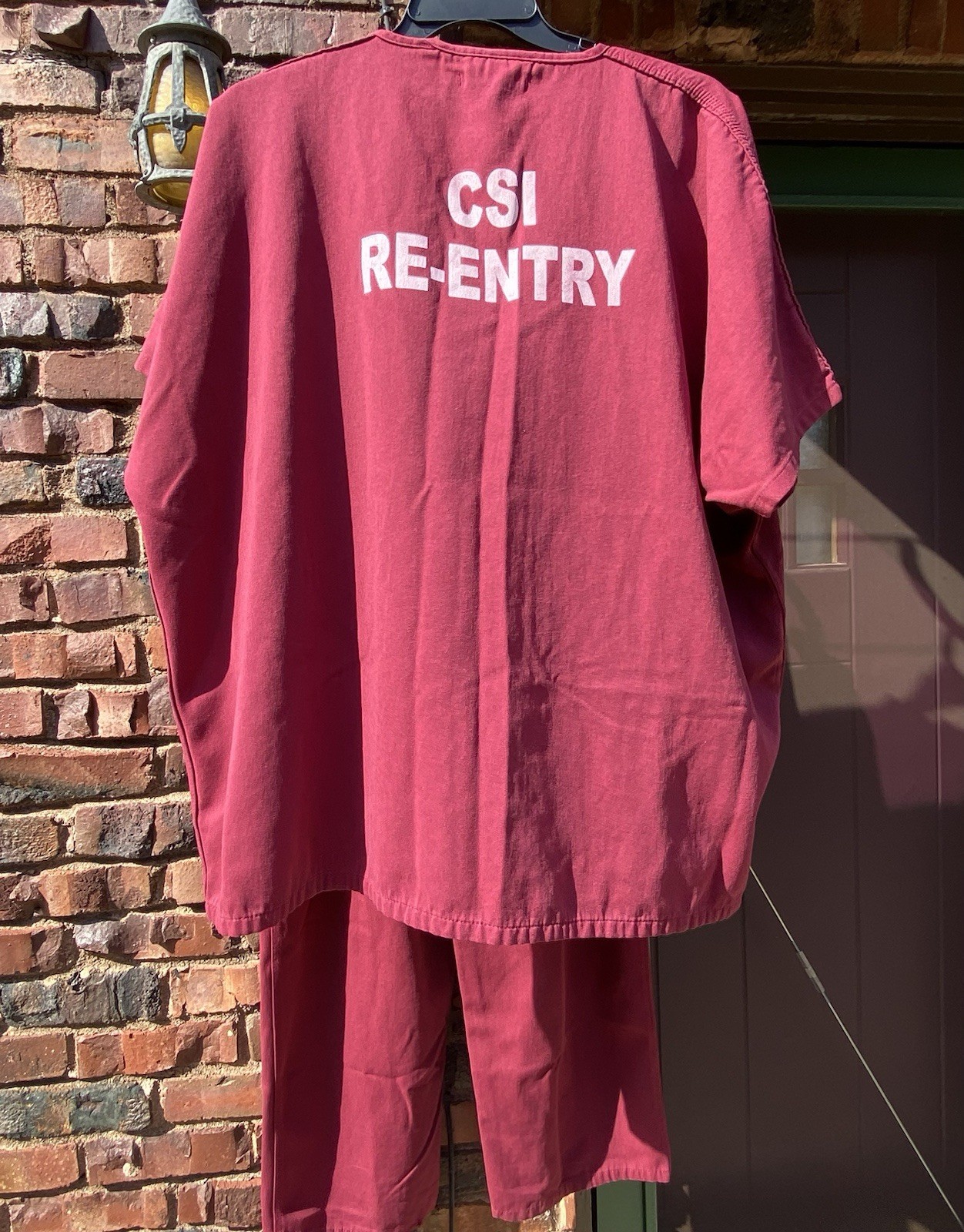Bob Barker Prison Inmate Worn Uniform Maroon 4XL Tri-Stitch CSI RE-ENTRY Scrubs