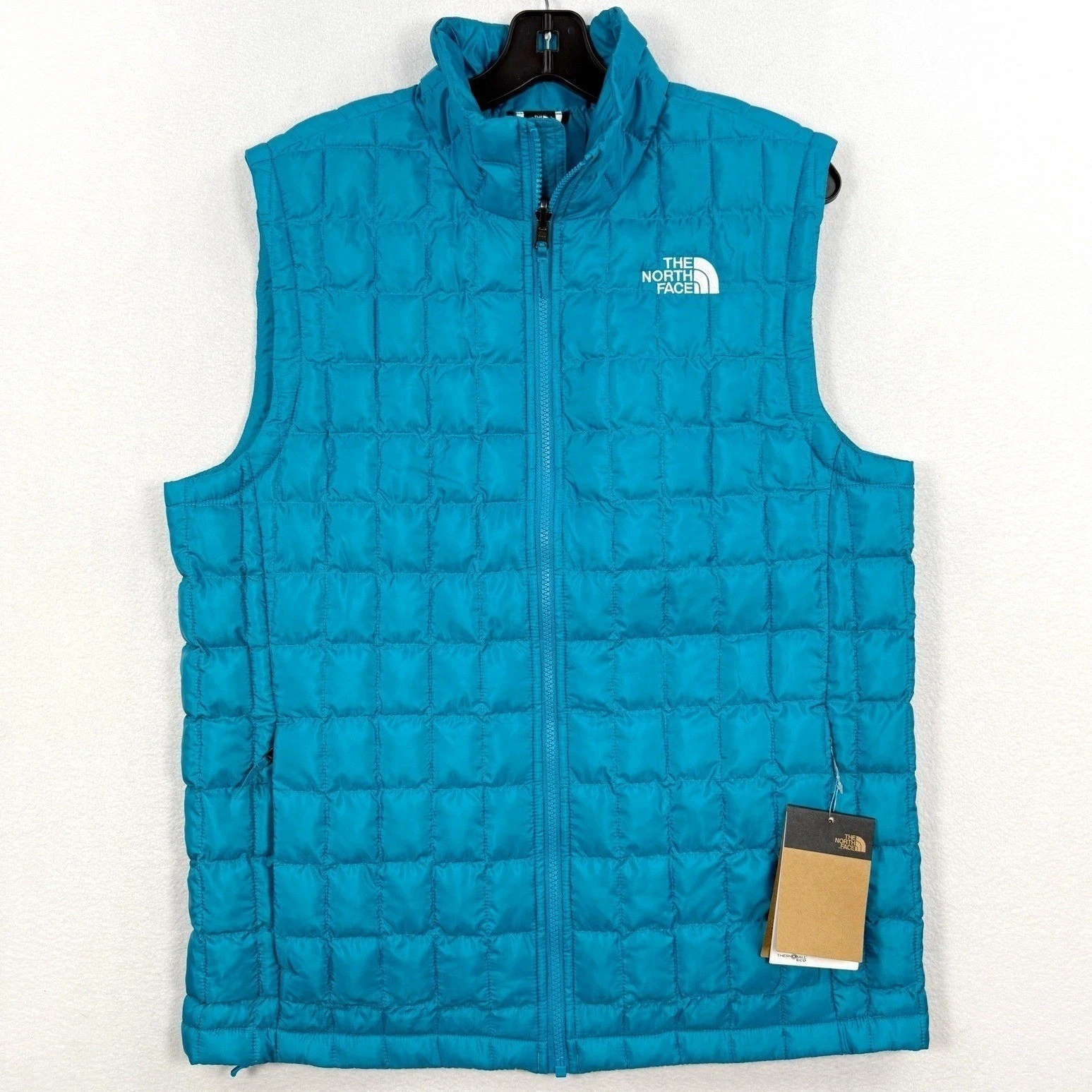 The North Face Thermoball Vest Mens Size L Alkaline Blue Packable - NEW