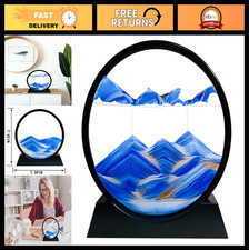 3D Moving Sand Art Picture - Liquid Motion Deep Sea Sandscape, Round Glass Frame