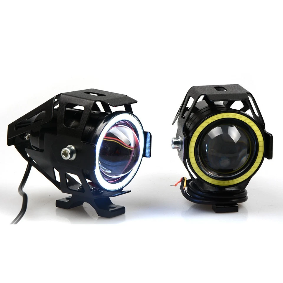 2 X Faros antiniebla LED súper brillantes 125W U7 para motocicleta faros antiniebla DRL Foto 3 de 4