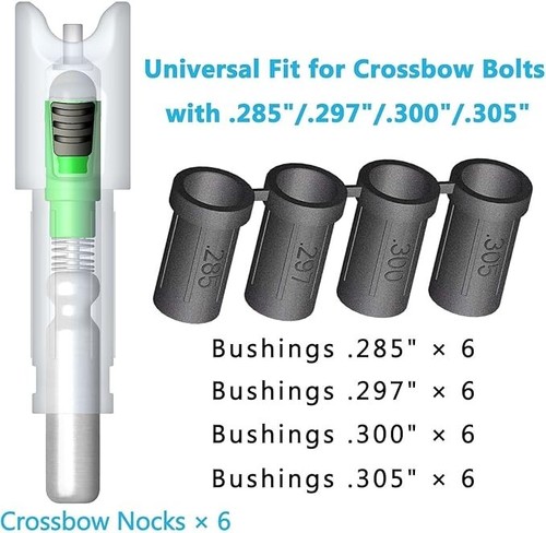 6PCS Lighted Nocks Universal Fit for Crossbow Bolts with .285”/.297”/.300”/.305” - Picture 12 of 24