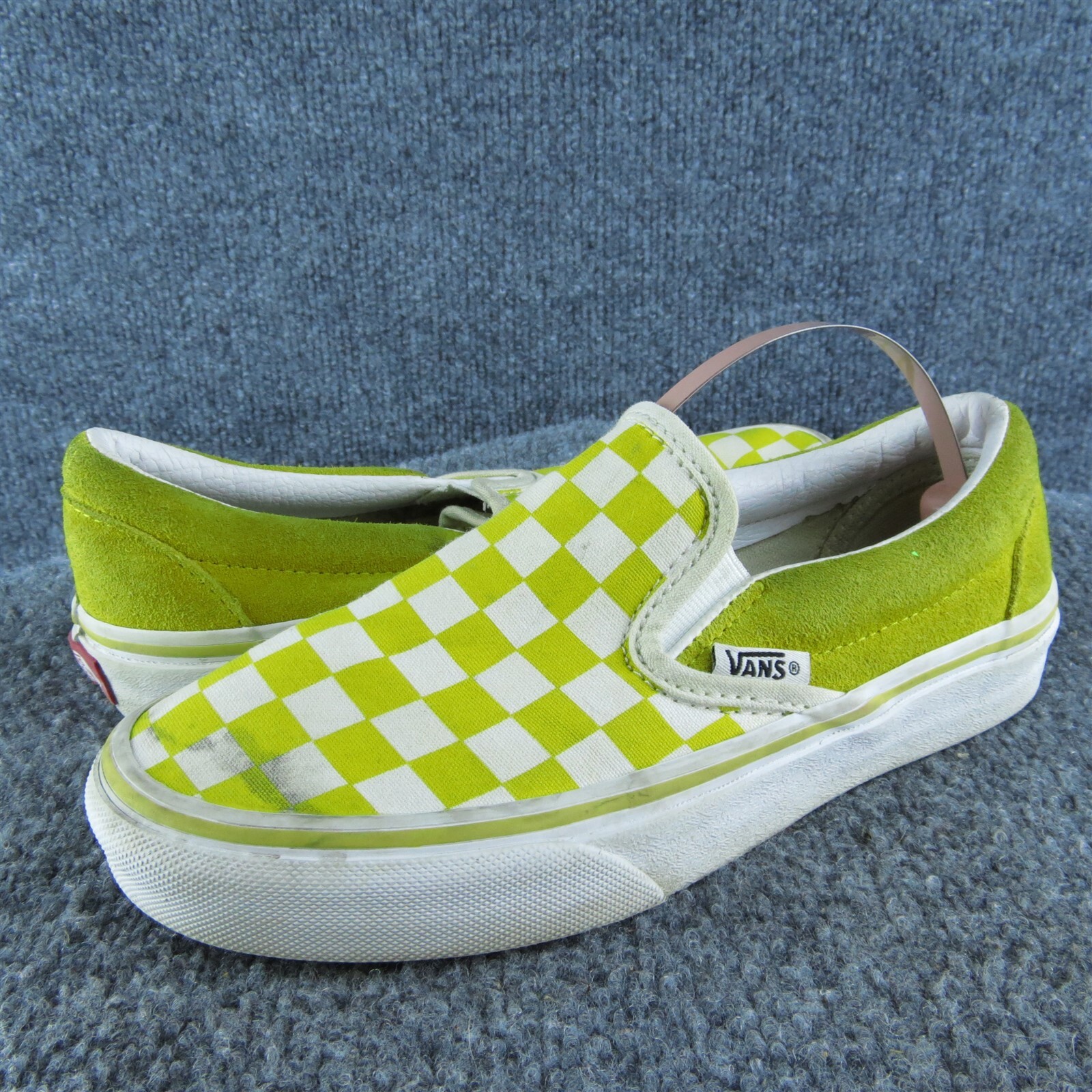 VANS Womens Slip On Check Loafer Yellow Suede Size 5.5M Preowned 2025-image