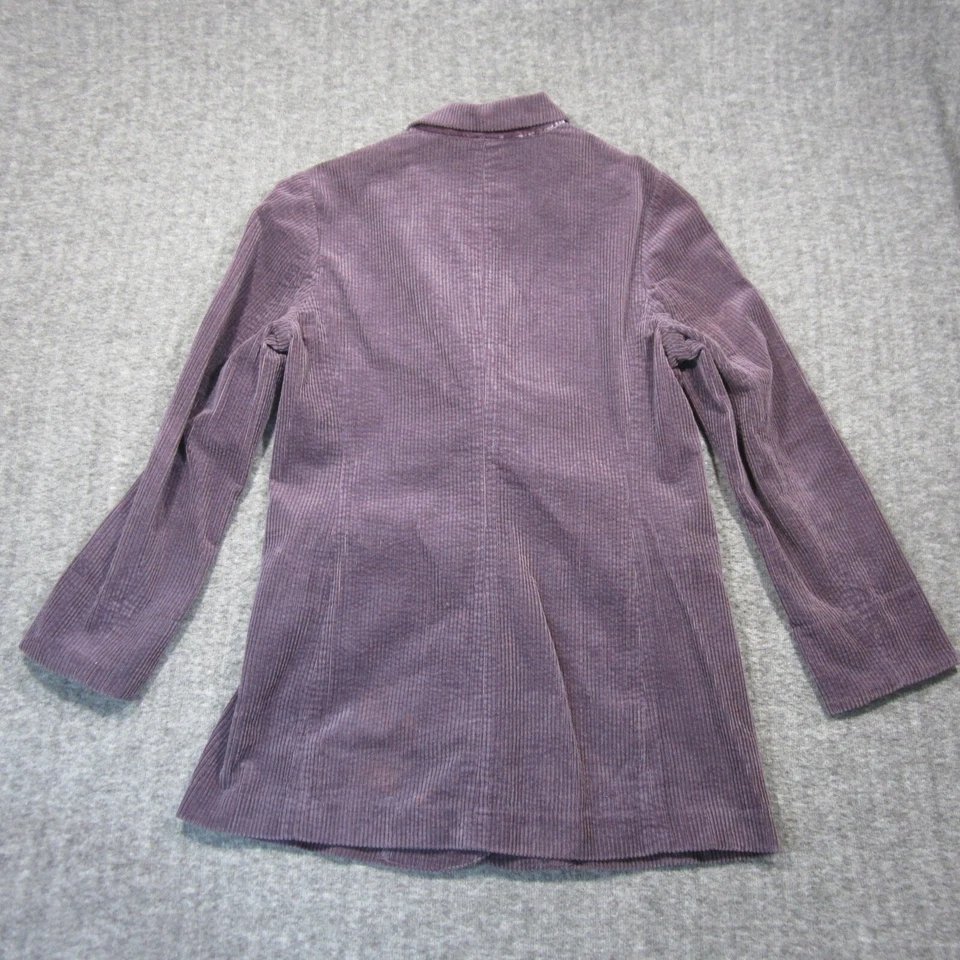 J Jill вельветовая куртка L сливы фиолетовый широкий Wale длинный воротник карманы Artsy богемное - Изображение 2 из 4