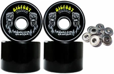 BIGFOOT Longboard Wheels 76mm CRUISERS Black + Abec 9