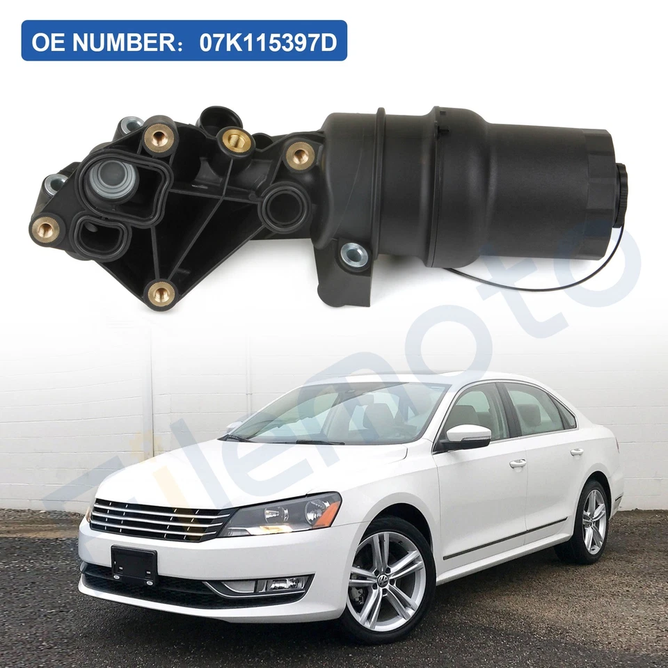Carcasa de filtro de aceite 07K115397D para Volkswagen Jetta Passat Golf Rabbit Beetle 2.5 Foto 4 de 4