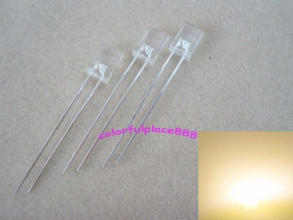 1000pcs 2x5x7mm Warm White Water Clear Rectangle Rectangular LED Leds ...