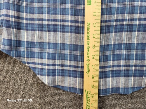 Brooks Brothers Regent Fit Shirt Mens S Blue/Wh Plaid Irish Linen Button Down - Picture 9 of 11
