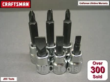 CRAFTSMAN 6pc 3/8 drive Flat/Long Phillips screwdriver socket wrench bit set